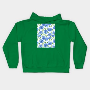 Watercolor cornflower pattern Kids Hoodie